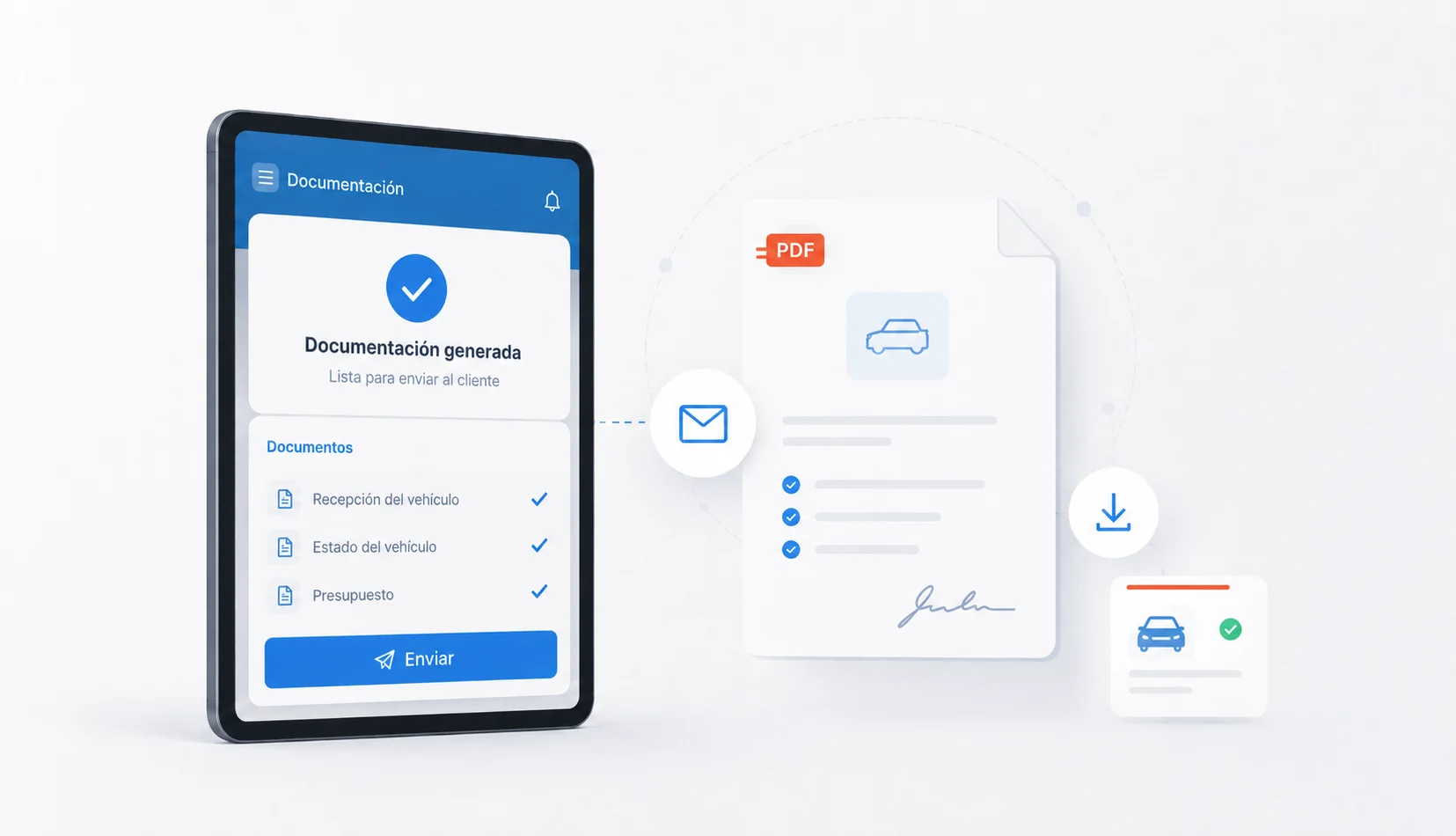Genera y envía la documentación para el cliente