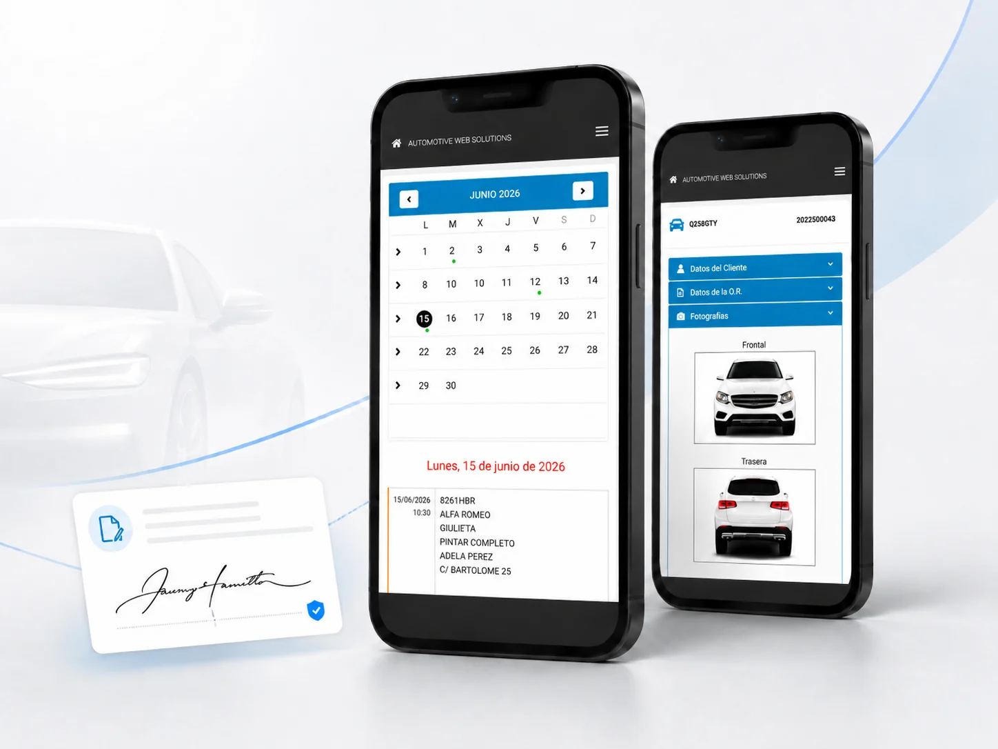 Recepción digital de vehículos conectada al DMS
